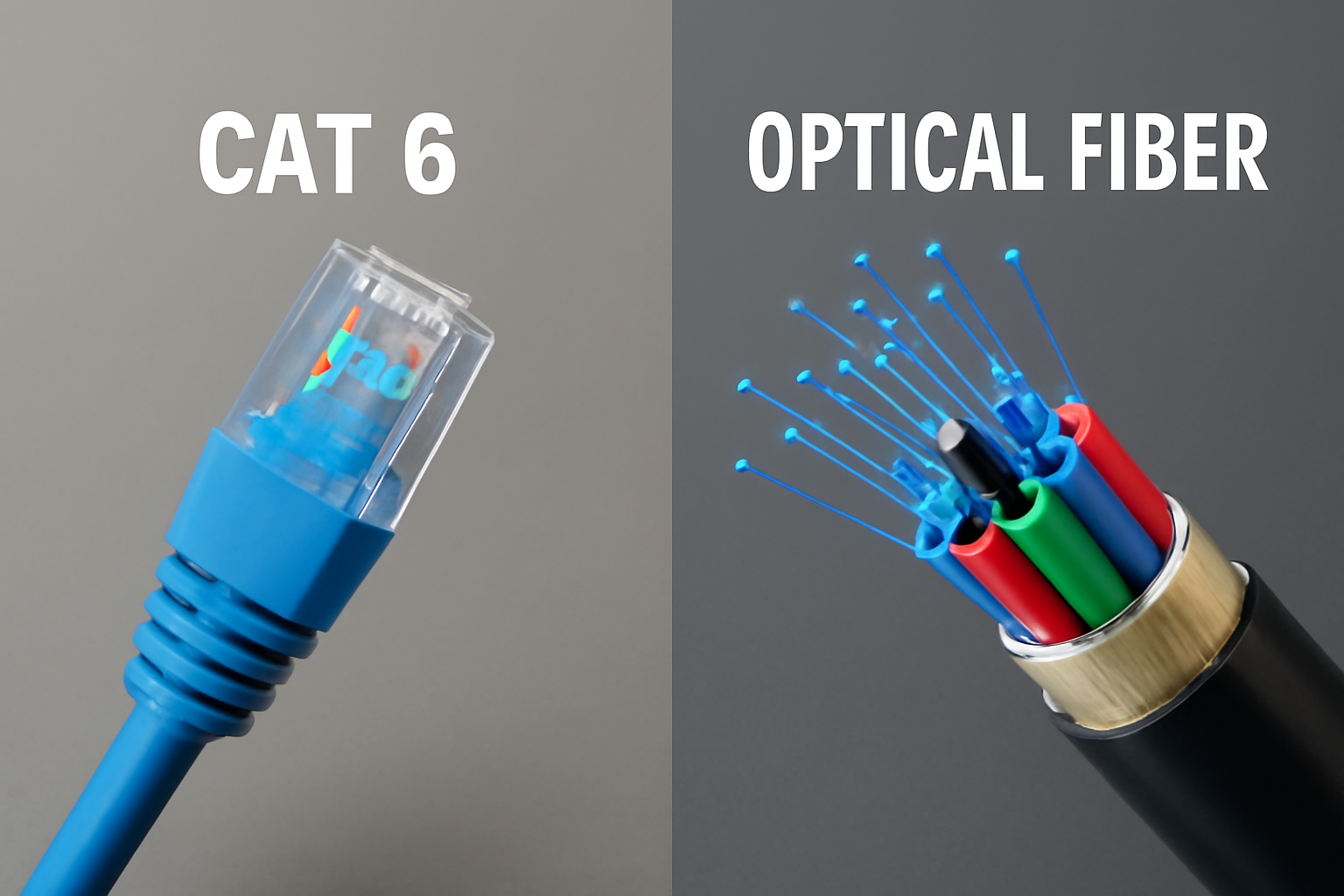 Difference Between Cat 6 and Optical Fiber