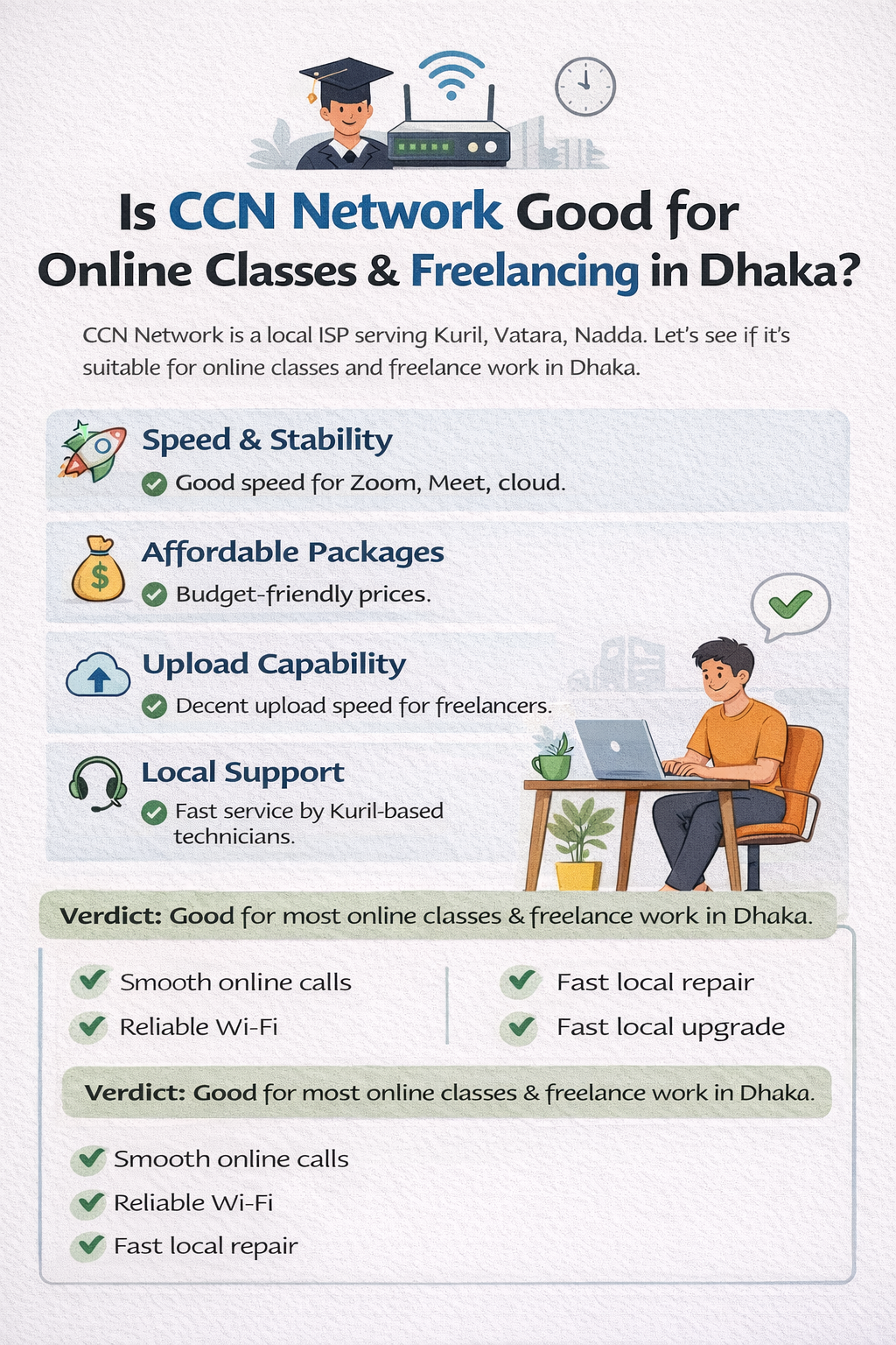 Is CCN Network Good for Online Classes & Freelancing in Dhaka?